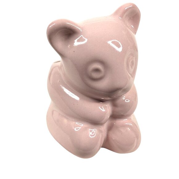 VTG Royal Haeger ceramic Pink Bear Planter Original Sticker MCM 75th Anniversary - Picture 2 of 9